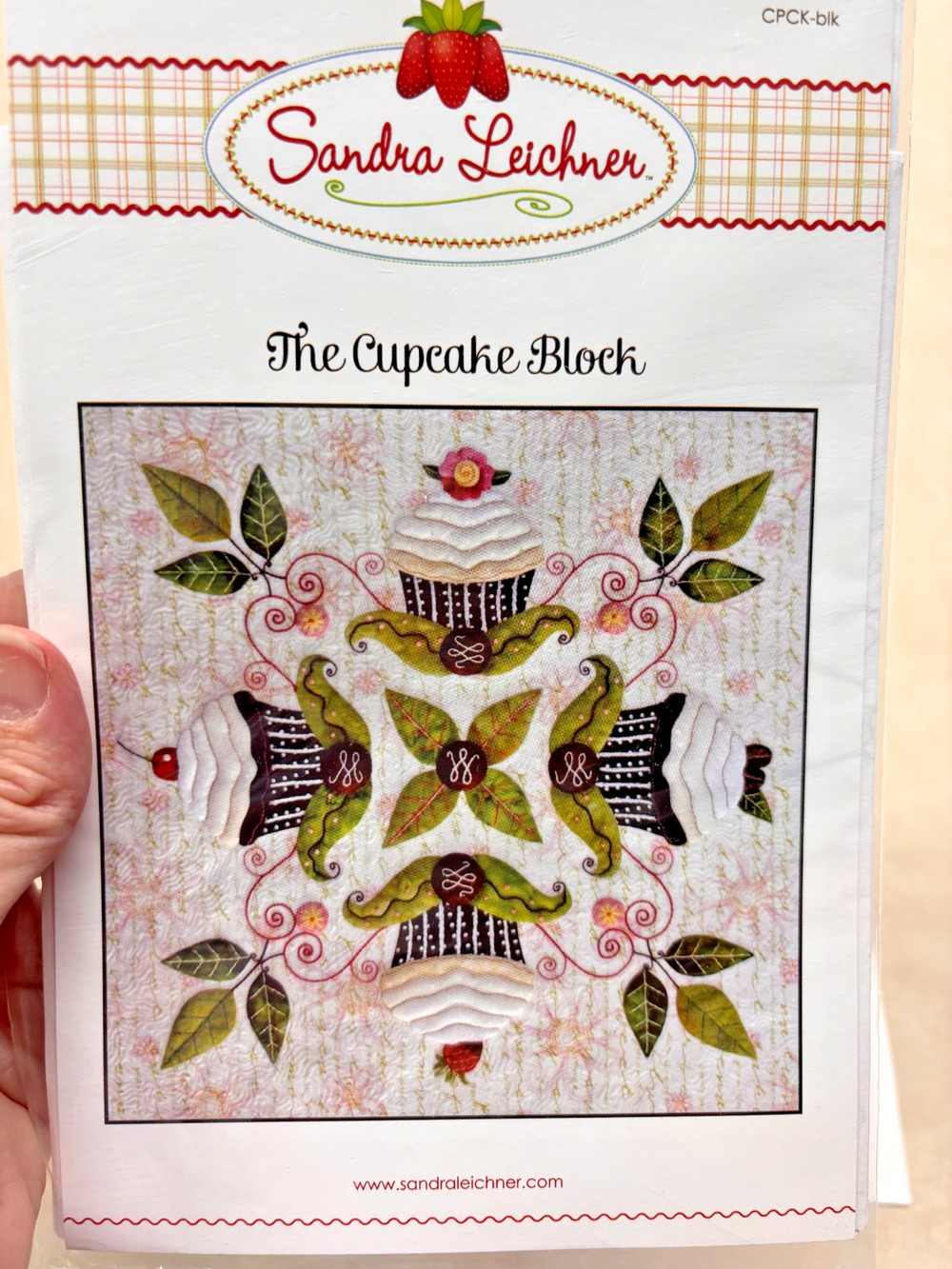 Cupcake Block Applique Pattern Sandra Leichner Freezer Paper Quilt Embroidery